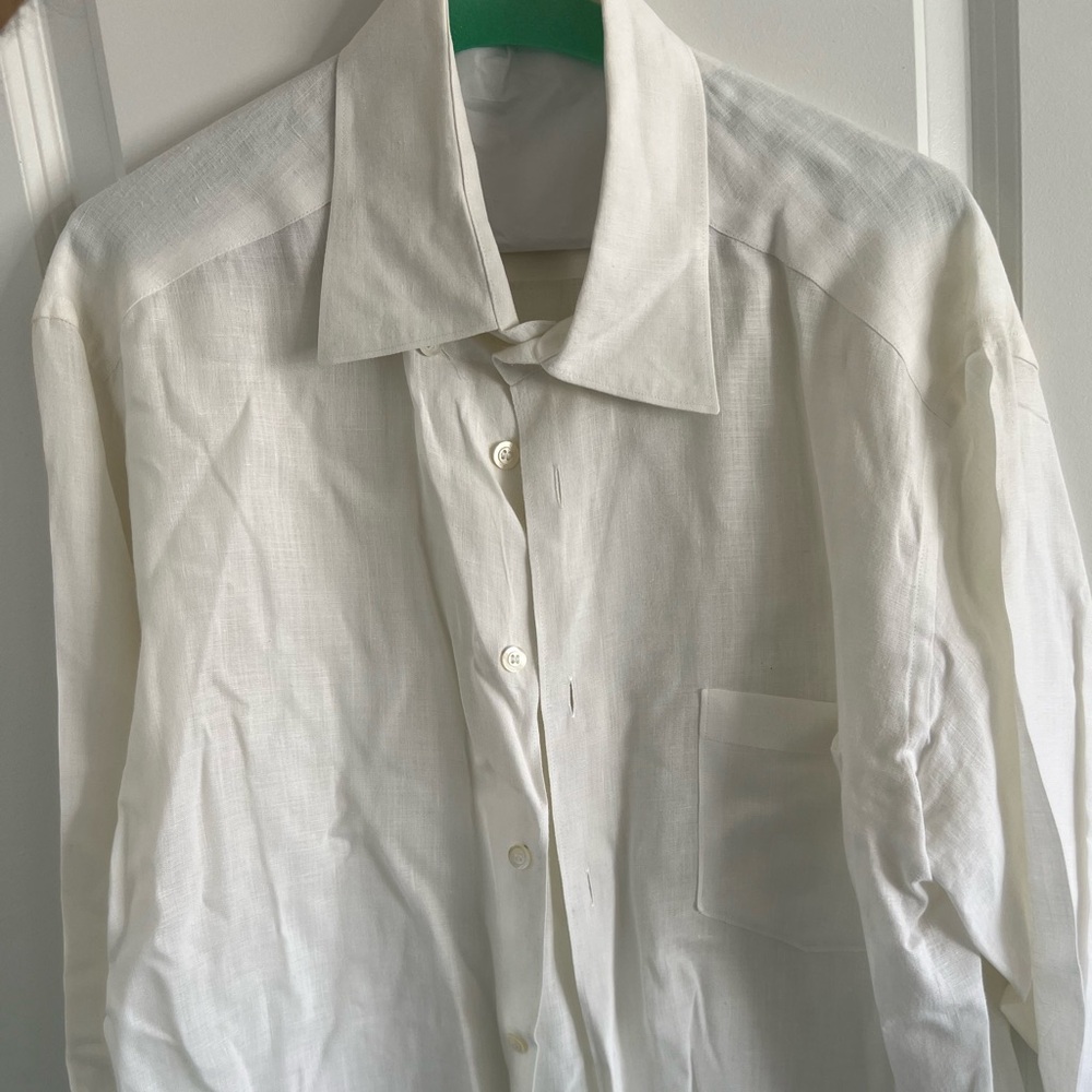 Cream Zegna button down. Mens L. Like new